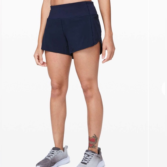 Lululemon Speed Up Navy Blue Shorts Sz 10 4” - Picture 1 of 8